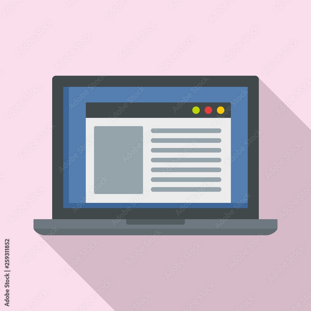 Poster virtual computer learning icon. flat illustration of virtual computer learning vector icon for web d
