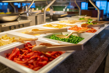 Selection of selection of variety of vegetables in free buffet.