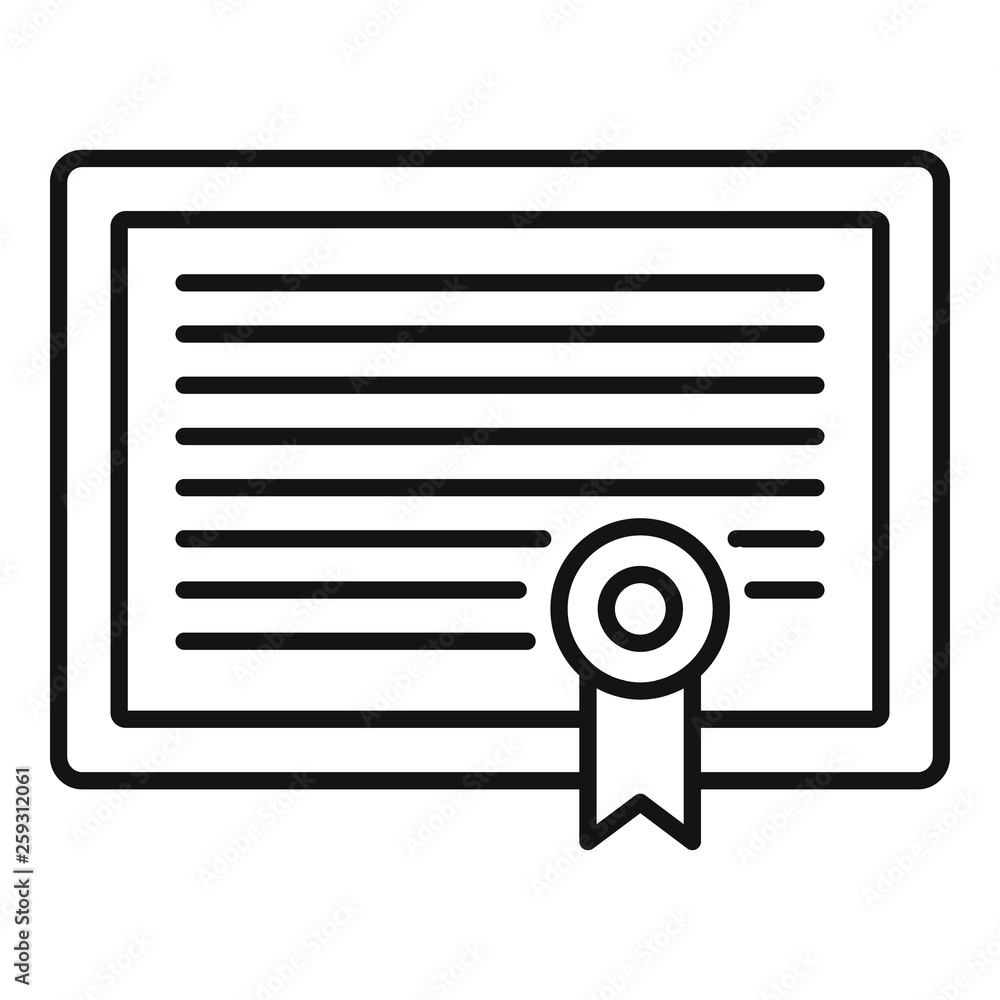 Poster learning certificate icon. outline learning certificate vector icon for web design isolated on white