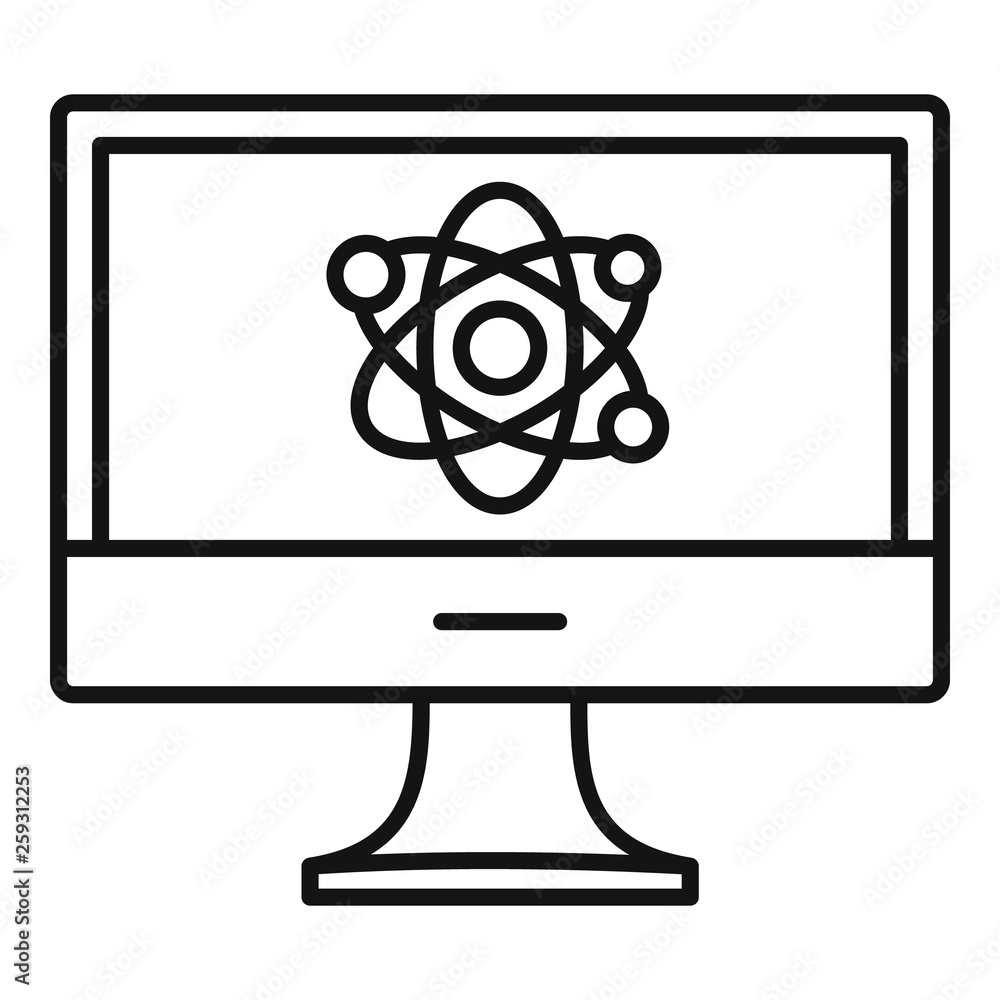 Poster computer learning icon. outline computer learning vector icon for web design isolated on white backg