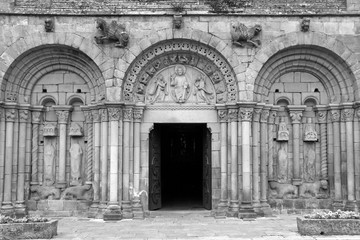 Plakat Saint-Sauveur basilica in Dinan (Brittany - France)