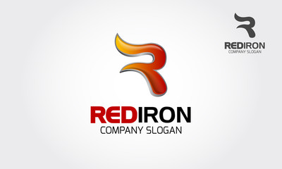 Red Iron Vector Logo Template. Letter R Logo Template. A modern and professional logo template with the letter R. This logo will look great on both print and web. 