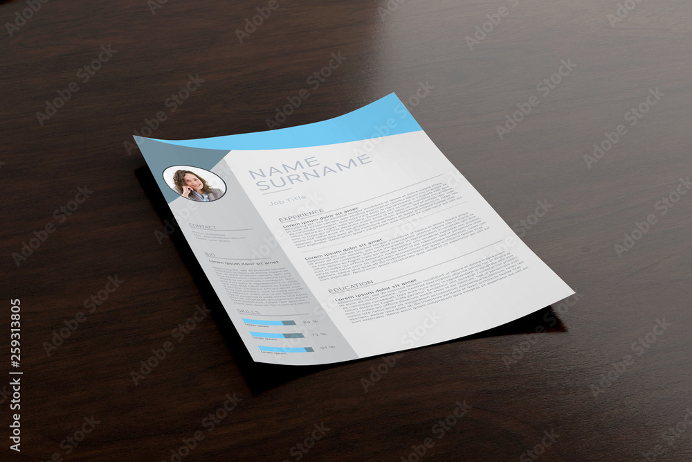 Poster mock up of a sheet of paper isolated on a background with shadow - 3d rendering