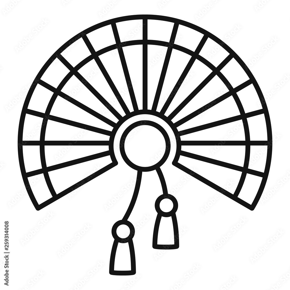 Poster handheld fan icon. outline handheld fan vector icon for web design isolated on white background
