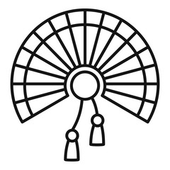 Handheld fan icon. Outline handheld fan vector icon for web design isolated on white background © anatolir