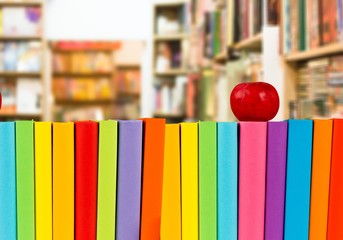 Old books on dark  background