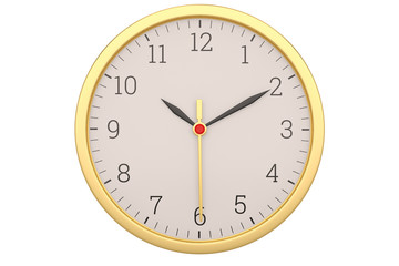 Fototapeta na wymiar Gold clock isolated on white background. 3D illustration.