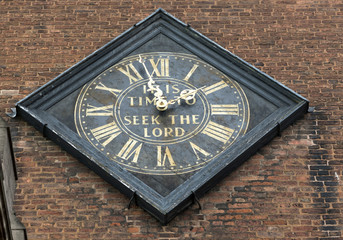 Diamond shaped church clock