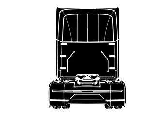 silhouette modern truck vector