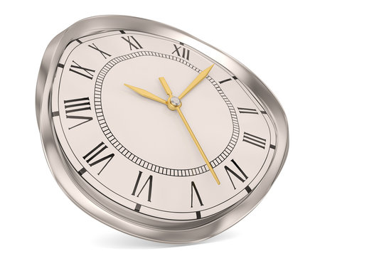 A soft clock isolated on white background. 3D illustration.