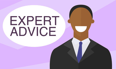 Expert gives advice. Flat design