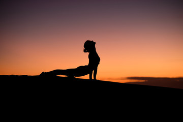 Yogi Master Silhouette on the beach
