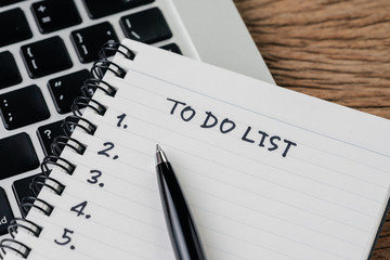 To do list, checklist of things or tasks to complete for life habit, business project plan concept,...