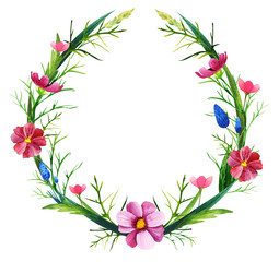 Watercolor floral wreath
