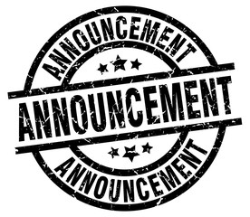 announcement round grunge black stamp