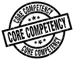 core competency round grunge black stamp