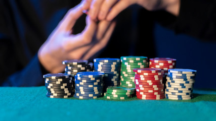 Naklejka premium poker chips and poker dice 