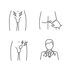 Men's health linear icons set