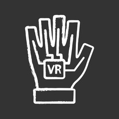 VR glove chalk icon