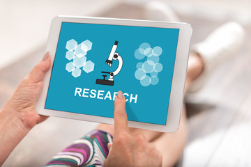 Research concept on a tablet