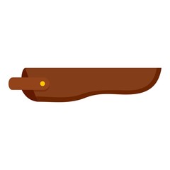 Knife leather shell icon. Flat illustration of knife leather shell vector icon for web design