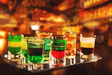Glass of alcohol  cocktail on background