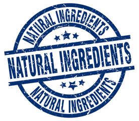 natural ingredients blue round grunge stamp