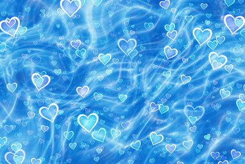 many blue hearts background