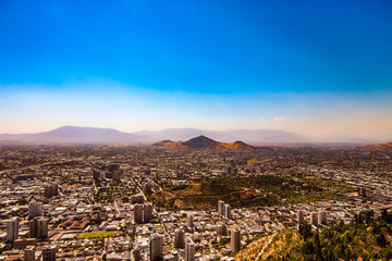 Aerial view of Santiago city, Chile