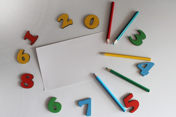 the study of numbers, crayons and numbers