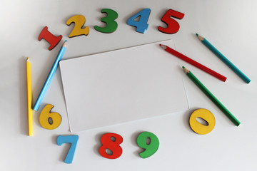 the study of numbers, crayons and numbers
