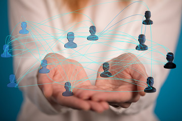  hand touching map point, network connection, international meaning, copy spac