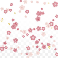 Vector Spring or Summer Sale Background with Flowers and Percent for Banner Design. Good for Special Hot Holiday Discount Offer, Black Friday, Fashion Promotion Action. Romantic Sakura Illustration.