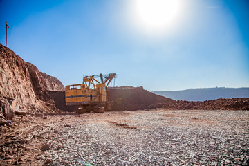 excavator in quarry