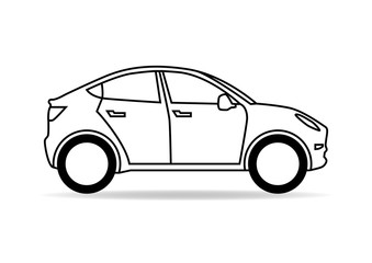Elektro Auto Kontur Outline Silhouette