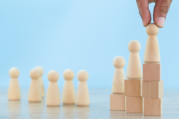 Hand business human resource, recruitment employee and Talent managemen with Successful business team leader concept -Image.