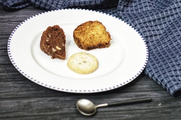 Sweets at white plate