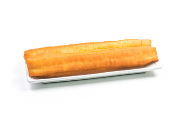 Fritters on white background