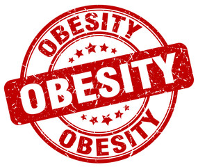obesity red grunge round vintage rubber stamp
