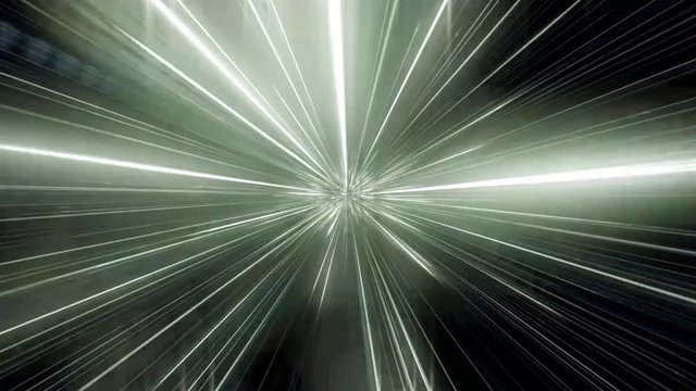 Abstract hyper jump, speed of light on cosmic background. Deep space, worm hole 3D rendering.