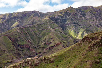 Landscape view of mountains at La Gomera. Canary Islands. Spain