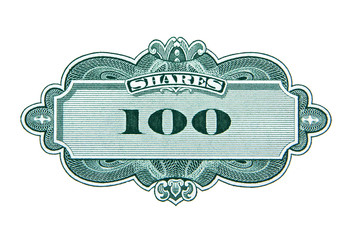 One hundred shares decorative element