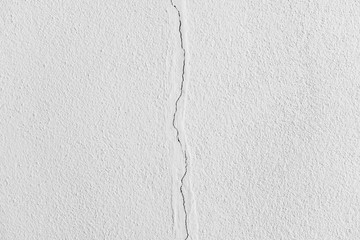 Cement surface crack. Caused by wrong construction.White cement, Empty space.