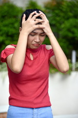 Stressful Youthful Diverse Female Youngster