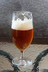Glass with beer.