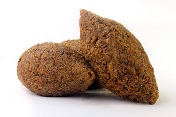 kibbeh traditional Lebanese cuisine food, isolated on white background