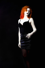 Naklejka premium Beautiful Young woman as sexy vampire halloween portrait