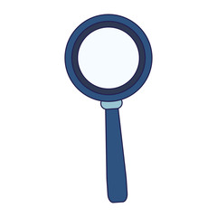 Magnifying glass symbol isolated blue lines