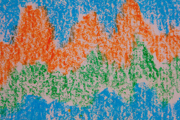 Pastel pen (oil pen) bright abstract drawing , background