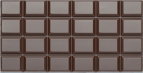 dark organic natural chocolate bar close-up top view